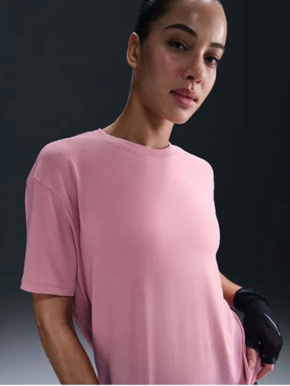 Nike Women's One Relaxed Dri-Fit Short Sleeve Top in Elemental Pink NWT